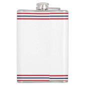 Nautische monogram rode marine blauwe witte krab heupfles (Achterkant)