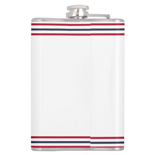 Nautische monogram rode marine blauwe witte krab heupfles (Achterkant)