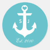 Nautische monogram Stickers (Voorkant)
