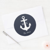 Nautische monogram Stickers (Envelop)