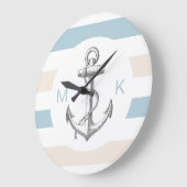 Nautische monogram wandvergrendelingen grote klok (Hoek)