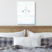 Nautische monogram Waterverf Canvas Afdruk (Insitu (Slaapkamer))