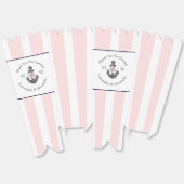 Nautische Monogrammed Roze Marine Blauw Bloemen An Bedankdoosjes (Ongevouwen)