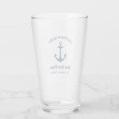 Nautische Naam Kapitein Schip Aangepast Glas (Achterkant)