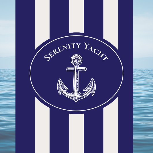 Nautische naam van het jacht Anchor Blue Boat Bad Handdoek