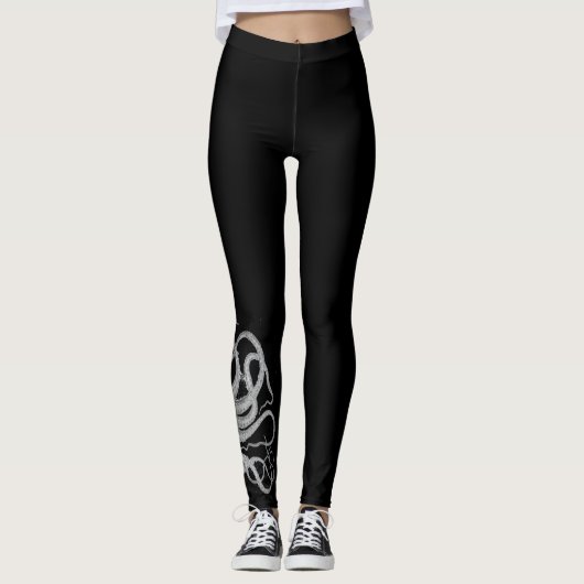 nautische nautische octopusdruk leggings (Voorkant)