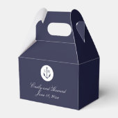 Nautische Navy Anker Bruiloft Monogram Favor Box Bedankdoosjes (Achterkant)