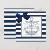 Nautische Navy Ribbon Anchor Het is een Boy Baby s Kaart (Voorkant / Achterkant)