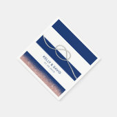 Nautische Navy Stripes Tying De Knoop Trouwen Servet (Hoek)