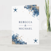 Nautische Navy Zeester All-in-One QR-code Huwelijk (Voorkant)