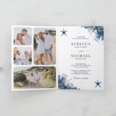 Nautische Navy Zeester All-in-One QR-code Huwelijk (Binnen)