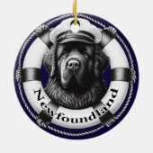 nautische newf-cirkel-Ornament Keramisch Ornament (Achterkant)