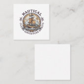 Nautische oceaan avontuur vierkante visitekaartje (Voorkant / Achterkant)