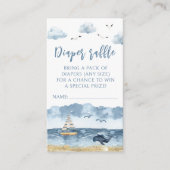 Nautische Oceaan Baby jongen douche Luier loterijk Informatiekaartje (Voorkant)