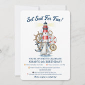 Nautische Oceaan Baken Feest Uitnodiging (Voorkant)