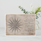 Nautische oceaan jacht bruiloft kaart (Staand voorkant)