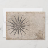 Nautische oceaan jacht bruiloft kaart (Achterkant)