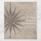 Nautische oceaan jacht bruiloft wijn etiket (Enkel label)