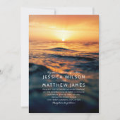 Nautische Oceaan Sunset Beach Thema bruiloft Kaart (Voorkant)