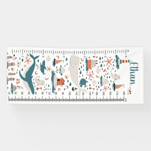 nautische oceaan | Vinyl Groei Grafiek Banner (Horizontaal)