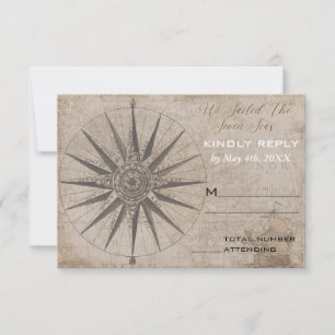 Nautische Oceaan Yacht Bruiloft RSVP Kaart