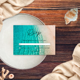 nautische oceaan zomer strand bestemming bruiloft RSVP kaartje