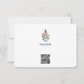 Nautische Oceaanbaken QR-code RSVP Kaartje (Achterkant)