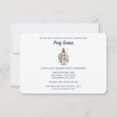 Nautische Oceaanbaken QR-code RSVP Kaartje (Voorkant)