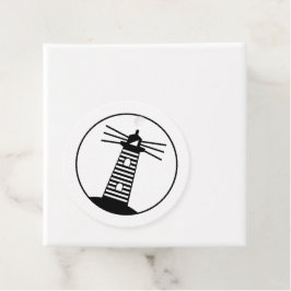 Nautische Oceaanbaken Vuurtoren Gestreepte Kunst Bedankjes Labels