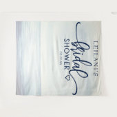 Nautische Oceaans Watercolor Bruidsdouche Wandkleed (Voorkant (horizontaal))