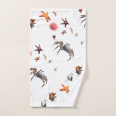Nautische Ocean Beach Seashell Starfish Towel Set Bad Handdoek (Handdoek)