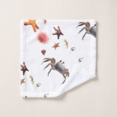 Nautische Ocean Beach Seashell Starfish Towel Set Bad Handdoek (Wasdoekje)