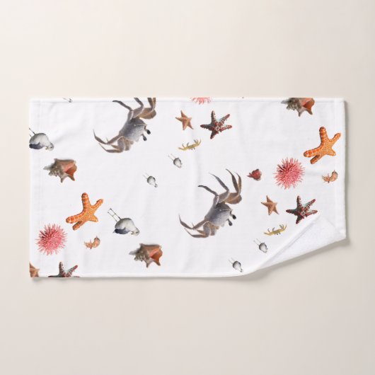 Nautische Ocean Beach Seashell Starfish Towel Set Bad Handdoek (Handdoek)