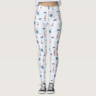 Nautische Oceanische Ankers en Vuurtorens Leggings