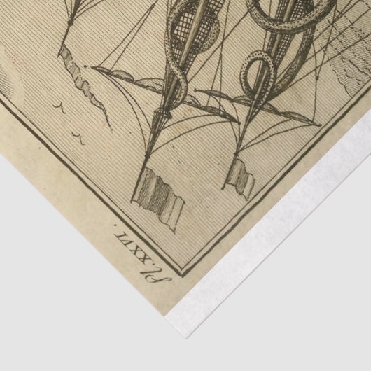 Nautische Octopus Boot Ephemera Decoupage Schip Tissuepapier (Detail)