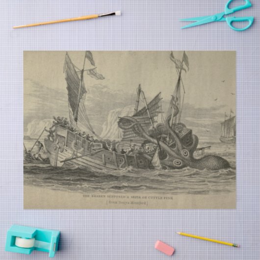 Nautische Octopus Boot Ephemera Decoupage Schip Tissuepapier (Craft)
