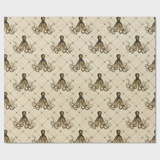  Nautische octopus Cadeaupapier (Vlak)