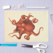 Nautische Octopus Ephemera Decoupage Rood Tissuepapier (Craft)