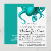 nautische octopus koppels douchen kaart (Voorkant / Achterkant)