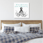 Nautische Octopus Kraken een glad zee nooit gemaak Canvas Afdruk (Insitu (Slaapkamer))