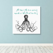 Nautische Octopus Kraken een glad zee nooit gemaak Canvas Afdruk (Insitu (Houten vloer))