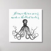 Nautische Octopus Kraken een glad zee nooit gemaak Canvas Afdruk (Voorkant)