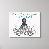 Nautische Octopus Kraken een glad zee nooit gemaak Canvas Afdruk (Voorkant)