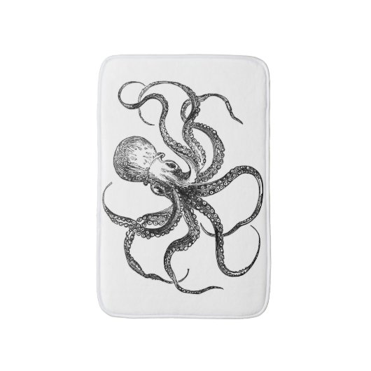  nautische octopus kraken steampunk badmat (Voorkant Verticaal)