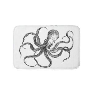 nautische octopus kraken steampunk badmat