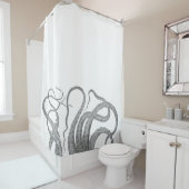 nautische octopus kraken tentacles steampun douchegordijn (In situ)