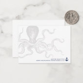 Nautische octopus met anker | Notecard Notitiekaartje (Voorkant / Achterkant in situ)