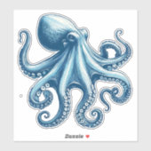 Nautische Octopus op maat gesneden vinyl sticker (Vel)