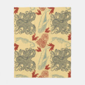 Nautische Octopus Zee Monster Illustratie Fleece Deken (Voorkant)