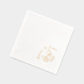 Nautische oesters hand getrokken funky bruiloft folie servetten (Links)